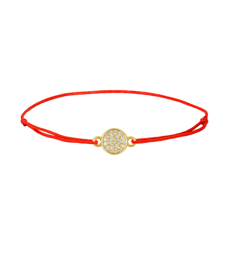 Circle 925 sterling silver textile luck bracelet