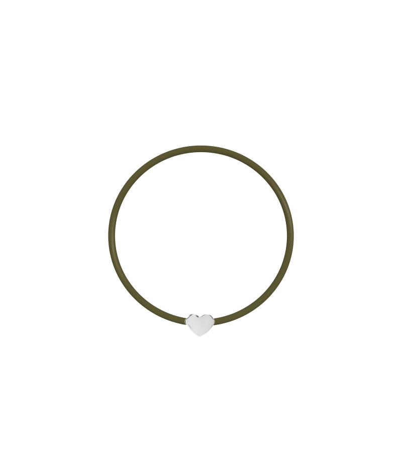 Heart 925 sterling silver black caoutchouc bracelet Heart 925 sterling silver black caoutchouc bracelet