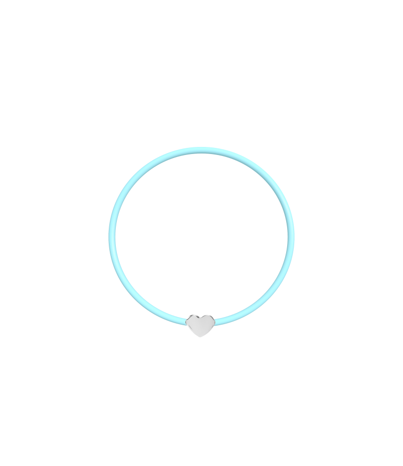 Heart 925 sterling silver black caoutchouc bracelet Heart 925 sterling silver black caoutchouc bracelet