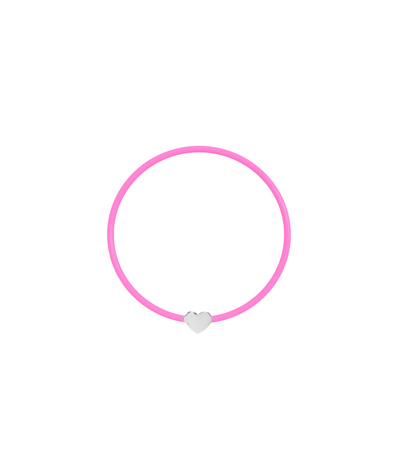 Heart 925 sterling silver black caoutchouc bracelet Heart 925 sterling silver black caoutchouc bracelet