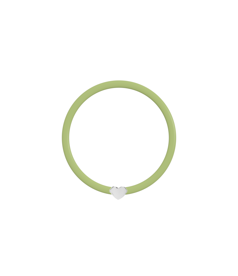 Heart 925 sterling silver beige caoutchouc bracelet Heart 925 sterling silver beige caoutchouc bracelet