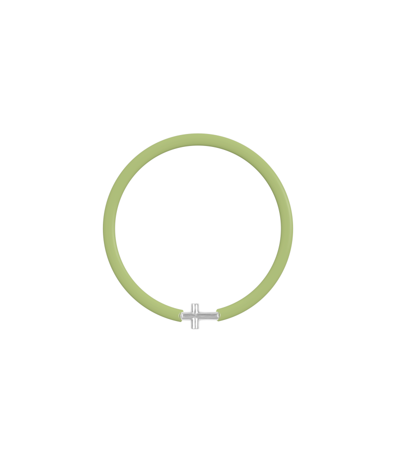 Cross 925 sterling silver beige caoutchouc bracelet Cross 925 sterling silver beige caoutchouc bracelet