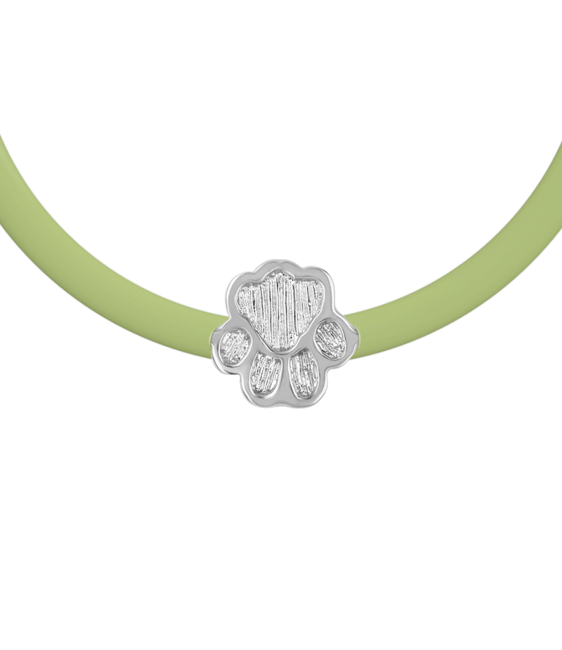 Paw 925 sterling silver beige caoutchouc bracelet