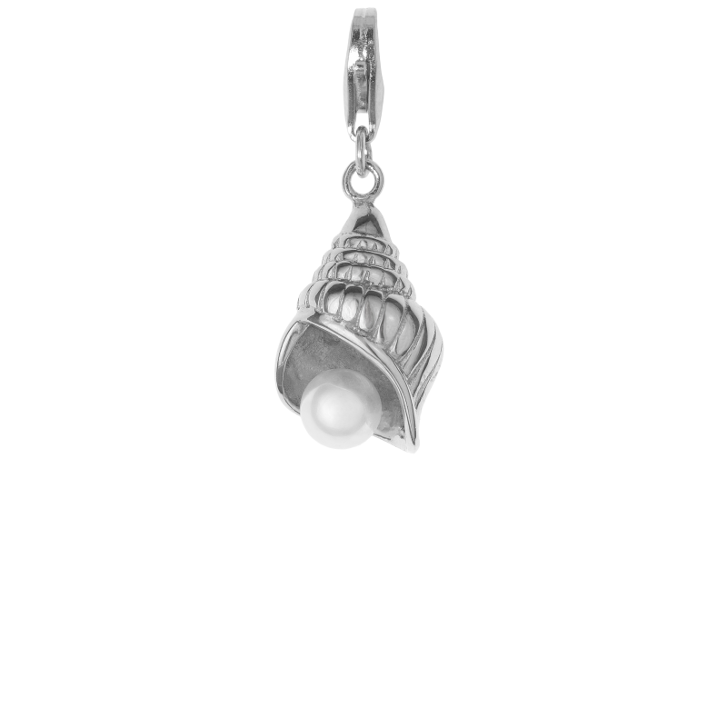 Alia for You 925 sterling silver nautilus shell charm with pearl