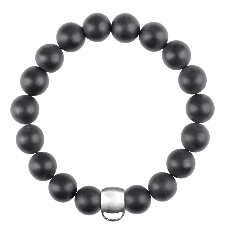 Onyx 925 sterling silver charm bracelet