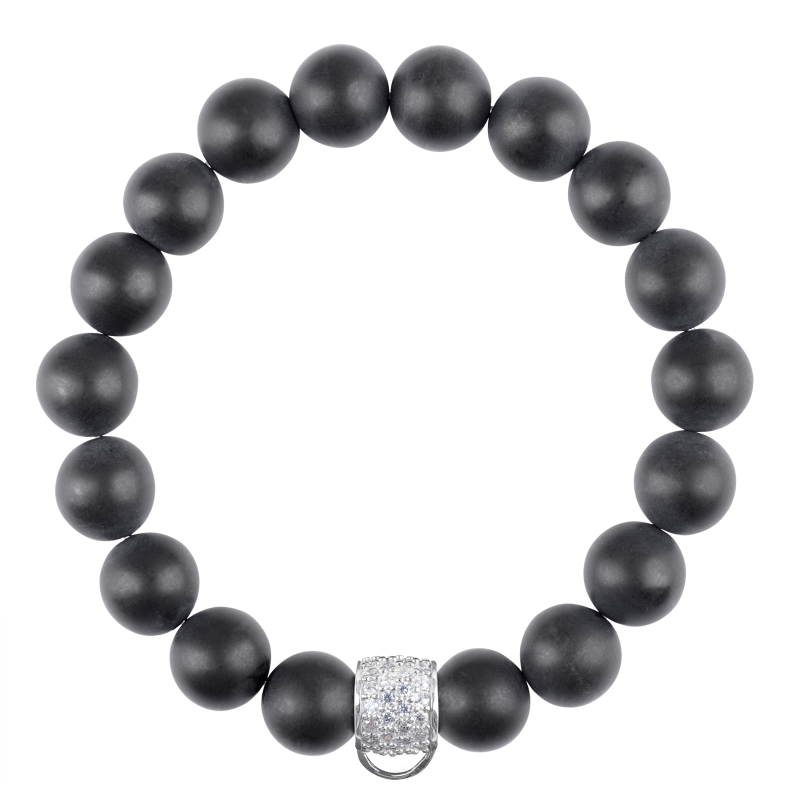 Onyx 925 sterling silver charm bracelet