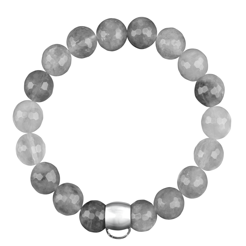 Fog quartz 925 sterling silver charm bracelet