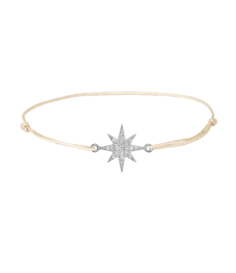 Morning star 925 sterling silver textile luck bracelet