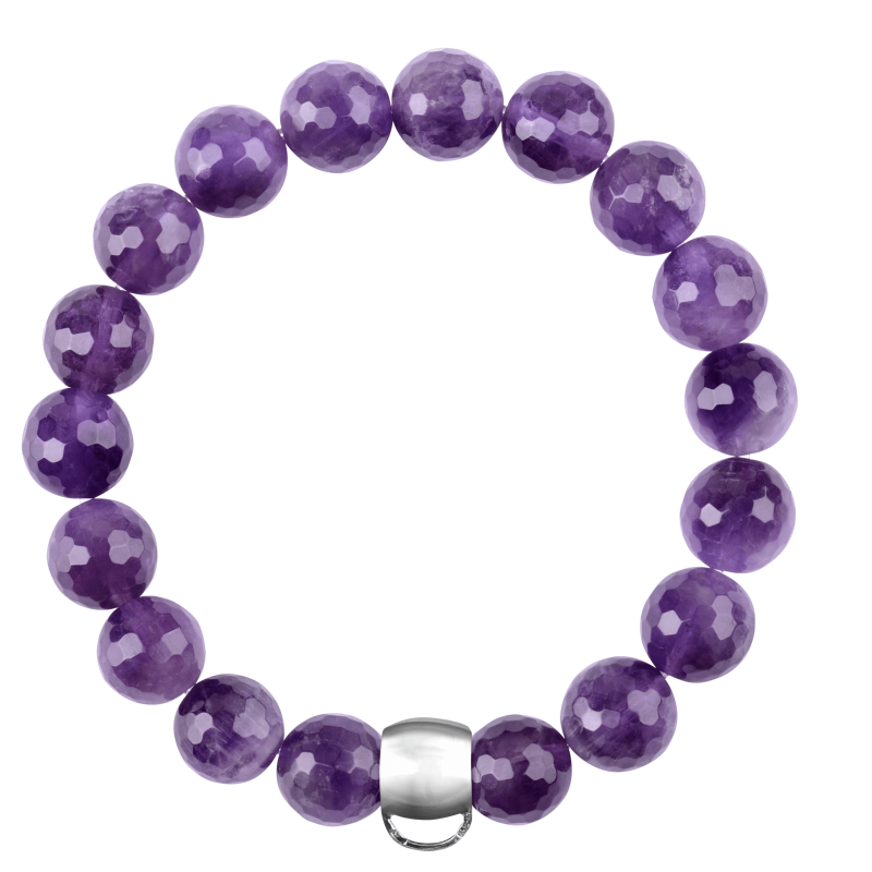 Amethyst 925 sterling silver charm bracelet