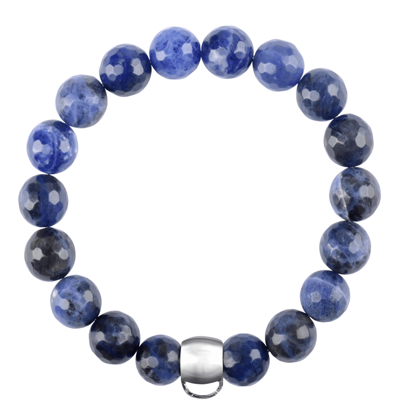 Sodalite 925 sterling silver charm bracelet