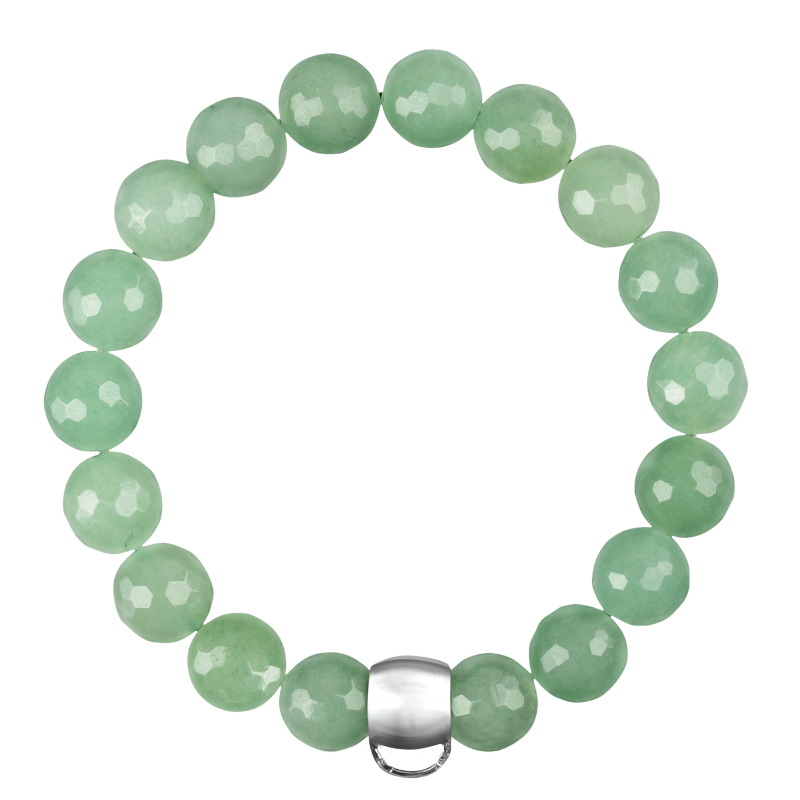 Aventurine 925 sterling silver charm bracelet