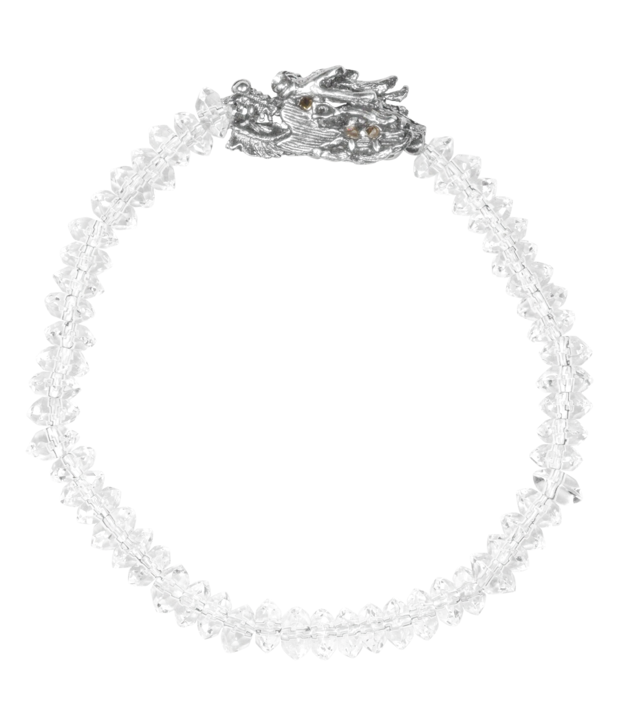 Alia for You rock-crystal bracelet with 925 sterling silver dragon