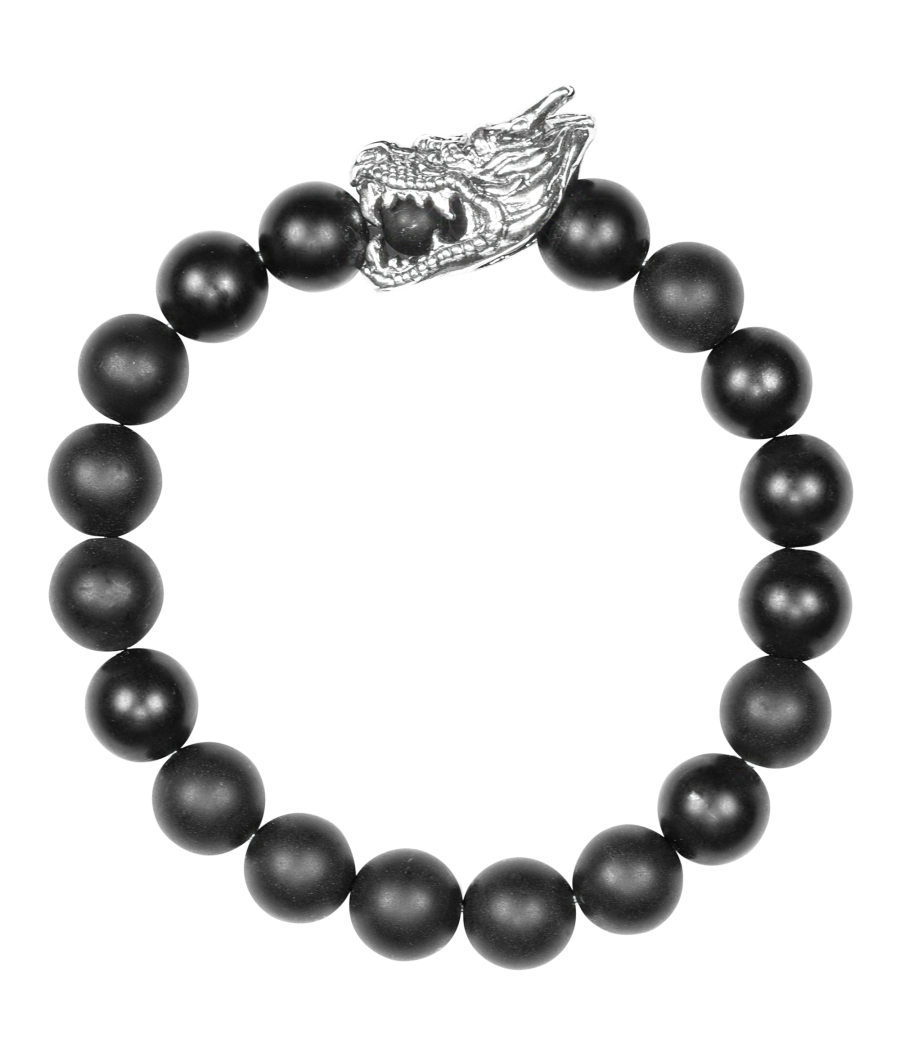 Alia for You onyx bracelet with 925 sterling silver dragon