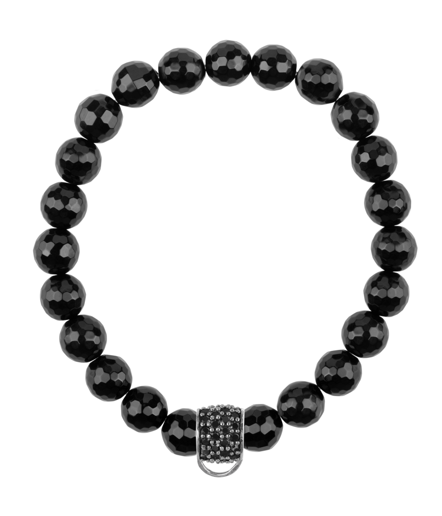 Onyx 925 sterling silver charm bracelet