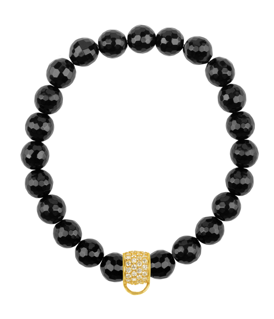 Onyx 925 sterling silver charm bracelet