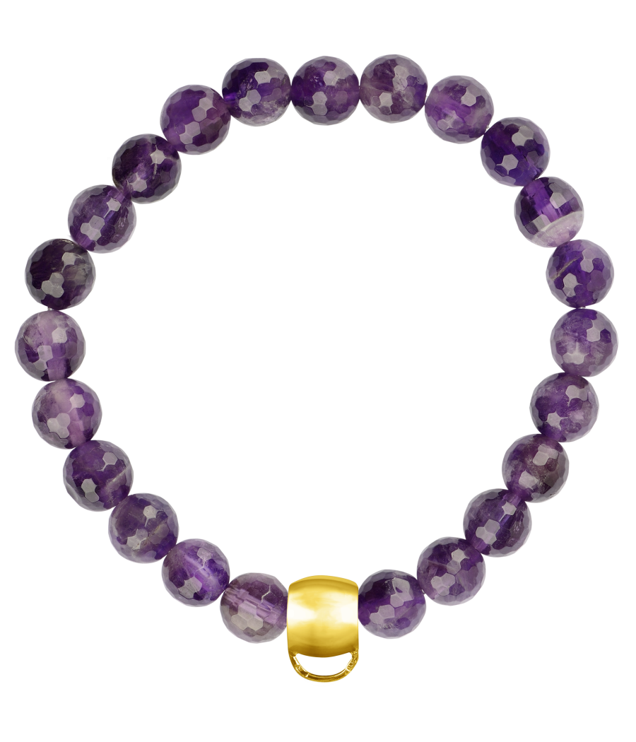 Amethyst 925 sterling silver charm bracelet