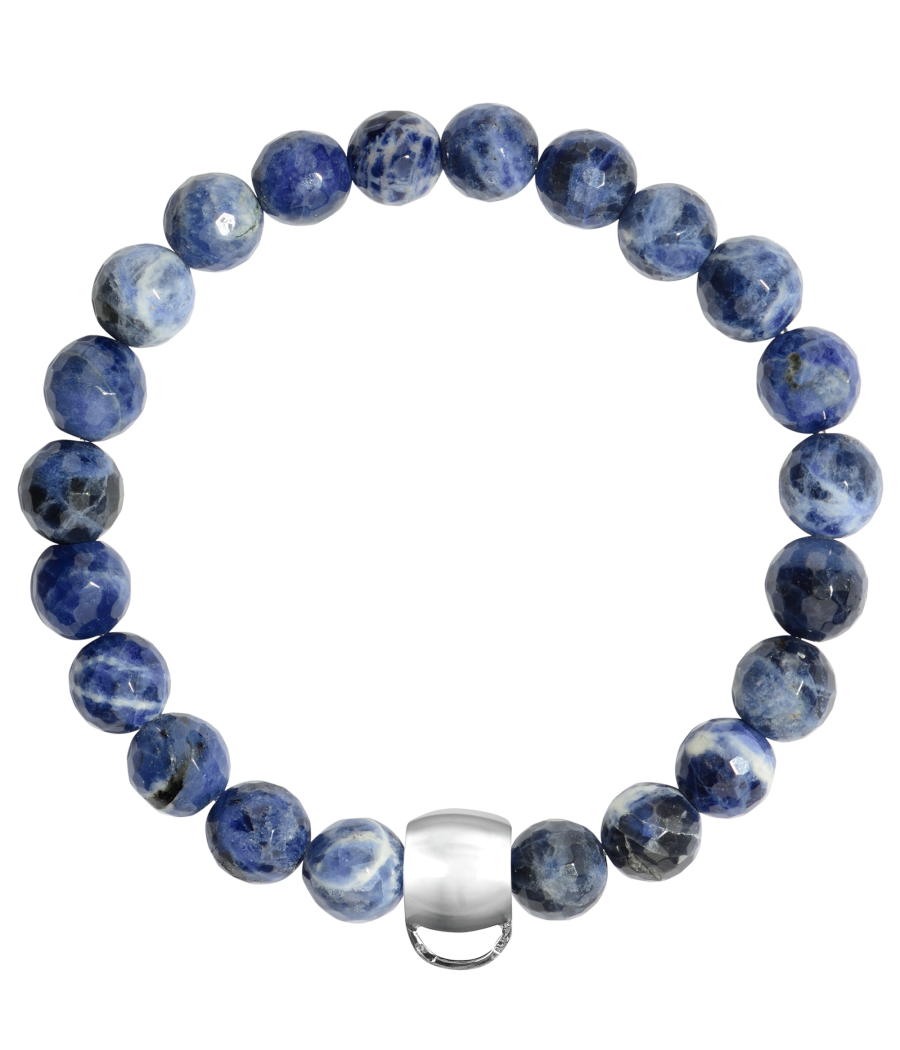 Sodalite 925 sterling silver charm bracelet