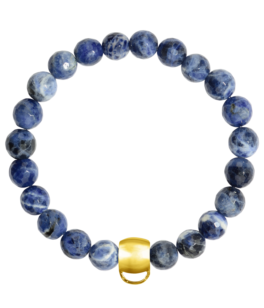 Sodalite 925 sterling silver charm bracelet