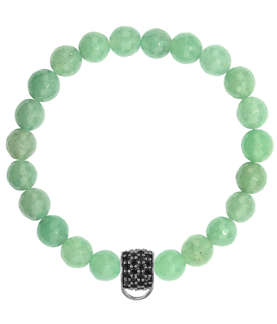 Aventurine 925 sterling silver charm bracelet