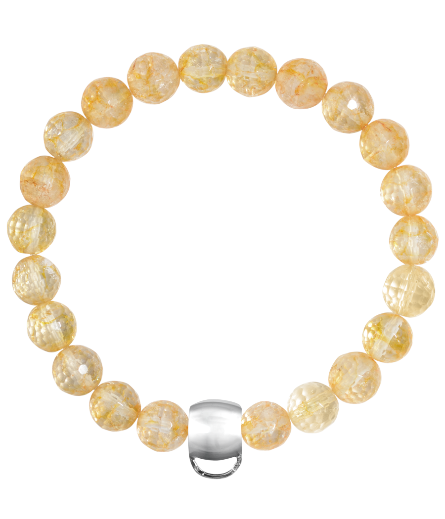 Citrine 925 sterling silver charm bracelet