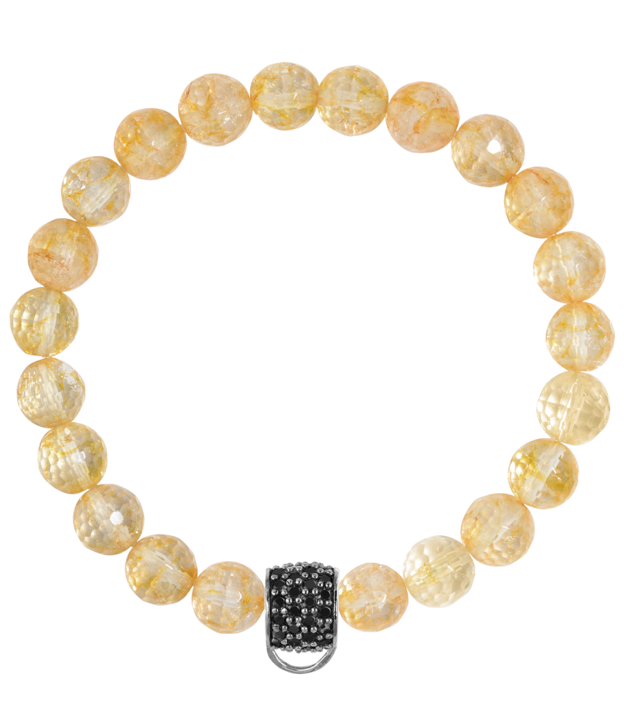 Citrine 925 sterling silver charm bracelet