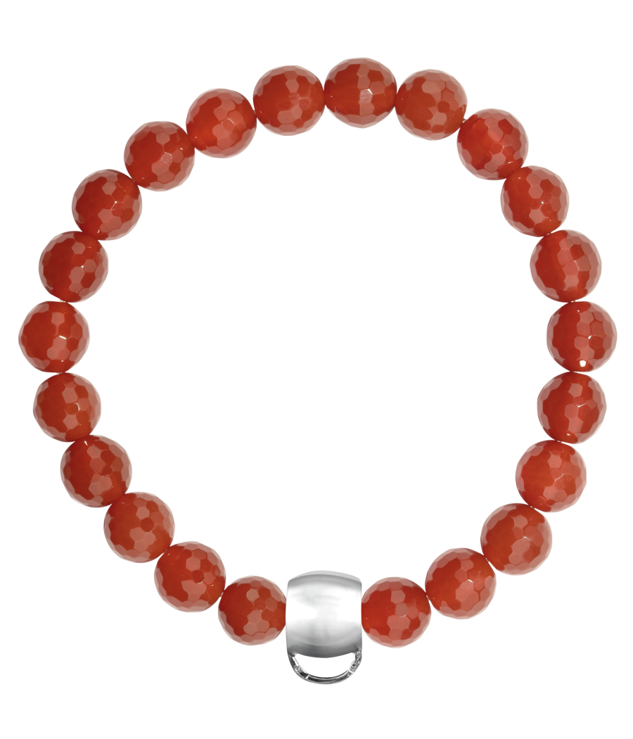 Carnelian 925 sterling silver charm bracelet