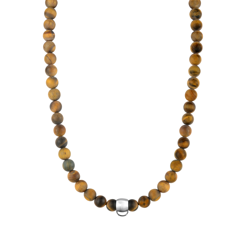 Tiger's eye 925 sterling silver charm necklace