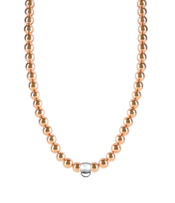 CHARM ROSE GOLD HAEMATITE NECKLACE - SMALL CHARM CARRIER WITHOUT STONE