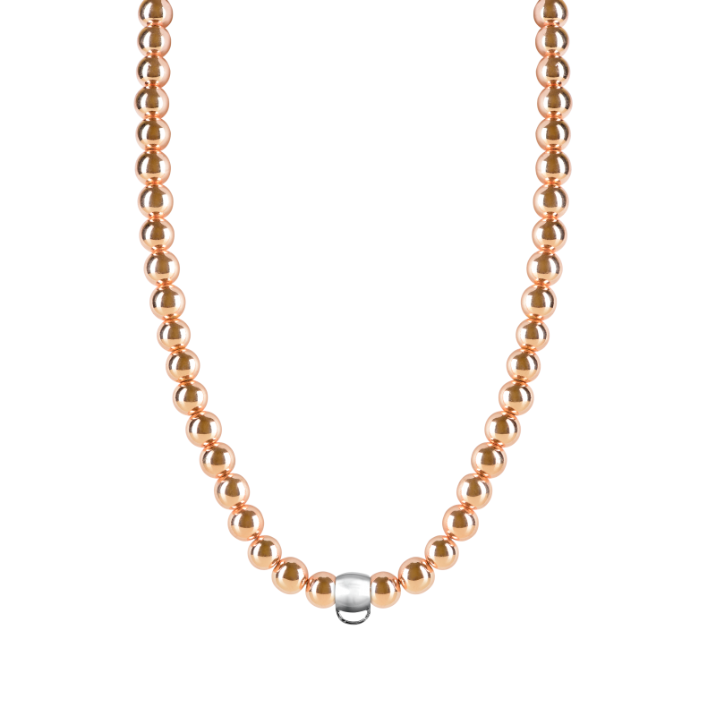 Rose gold haematite 925 sterling silver charm necklace