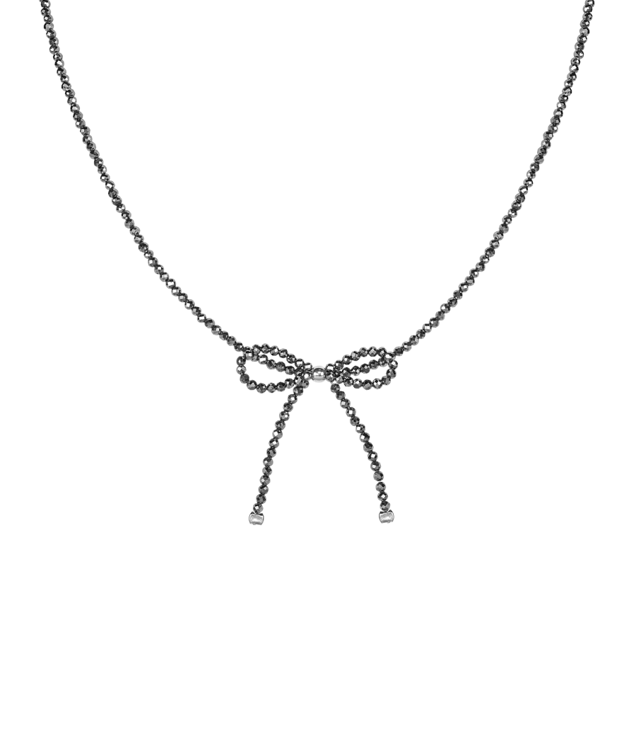 Silicium 925 sterling silver necklace with ribbon