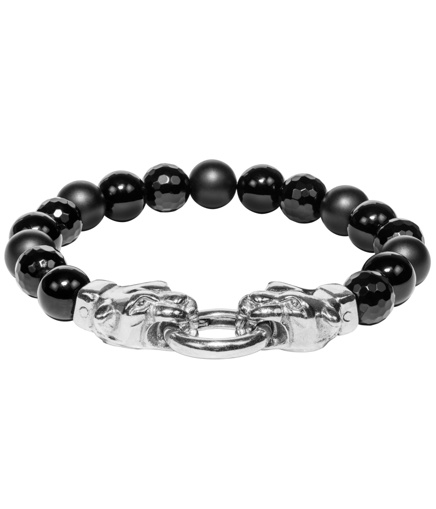 Alia for You onyx bracelet with 925 sterling silver panther