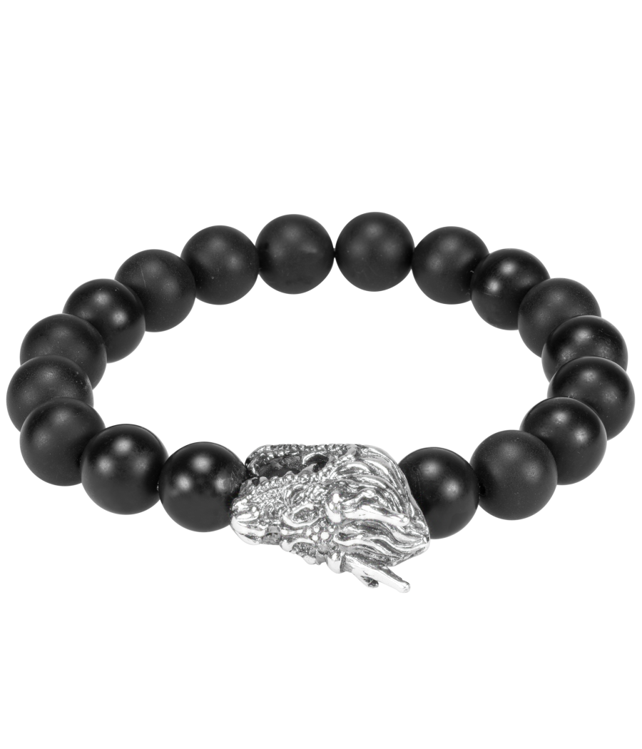 Alia for You onyx bracelet with 925 sterling silver dragon