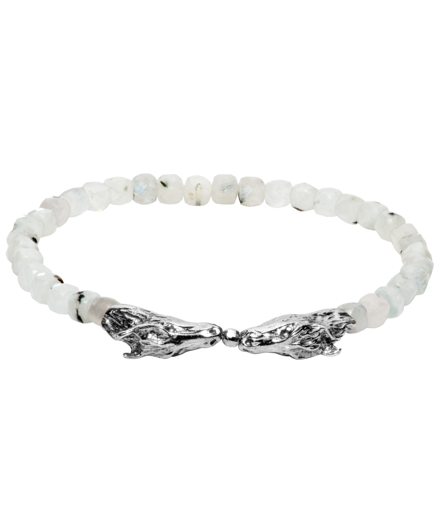 Alia for You moonstone bracelet with 925 sterling silver horse