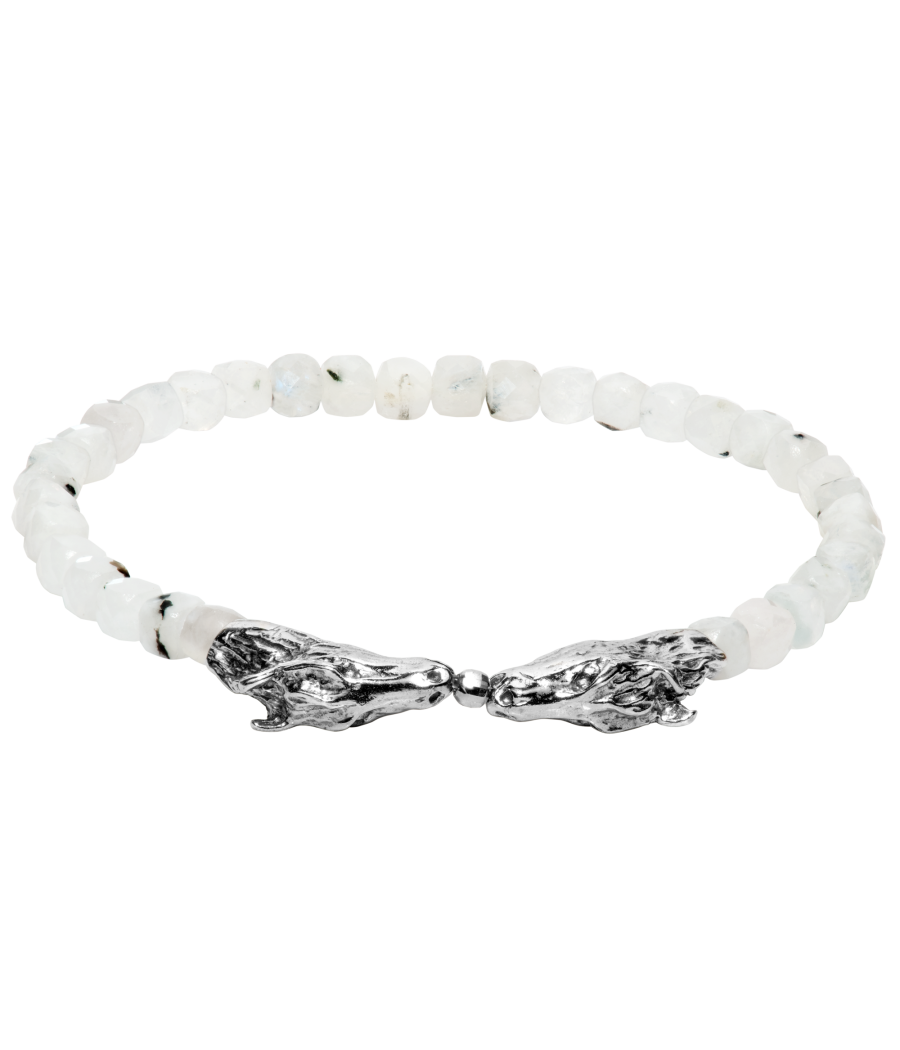 Alia for You moonstone bracelet with 925 sterling silver horse