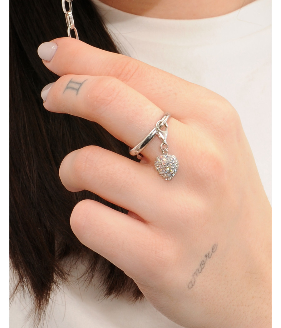 Charm hordozó 925-ös sterling ezüst gyűrű