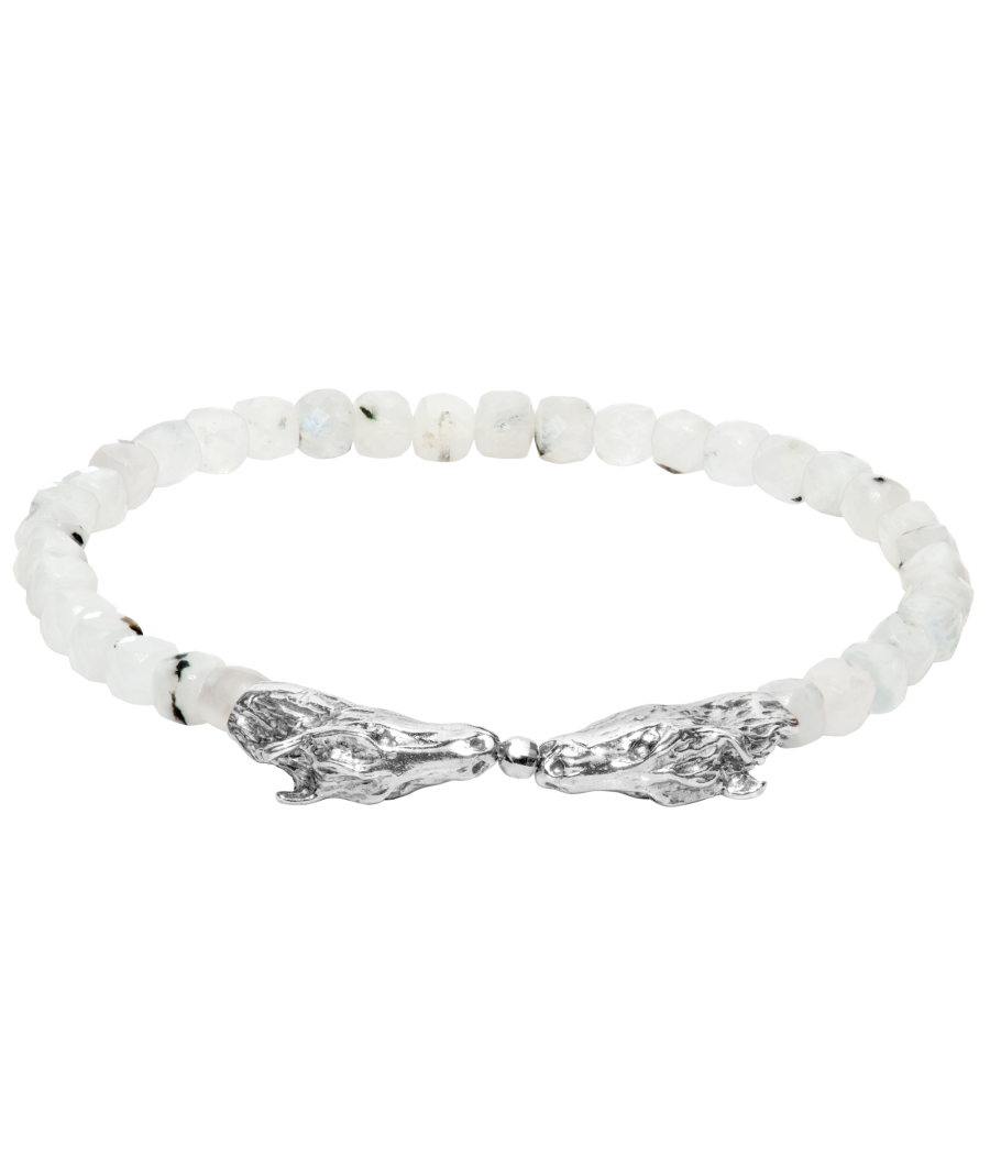 Alia for You moonstone bracelet with 925 sterling silver horse