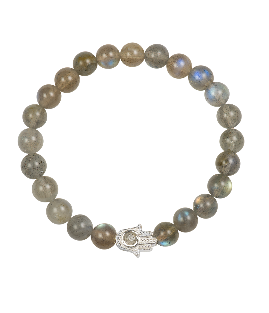 Hamsa 925 sterling silver labradorite bracelet