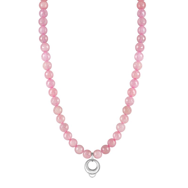 Rose quartz 925 sterling silver charm necklace