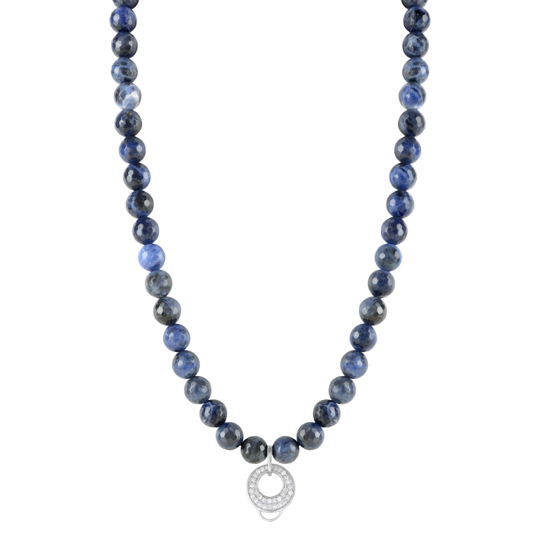 Sodalite 925 sterling silver charm necklace