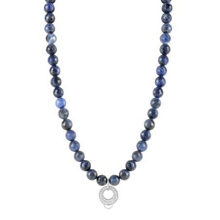 CHARM SODALITE NECKLACE - MEDIUM CHARM CARRIER WITH WHITE ZIRCONIA