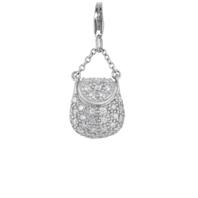 Alia for You 925 sterling silver bag charm with white zirconia