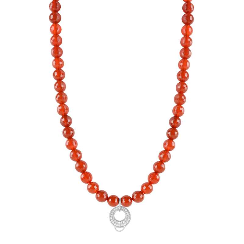 Carnelian 925 sterling silver charm necklace