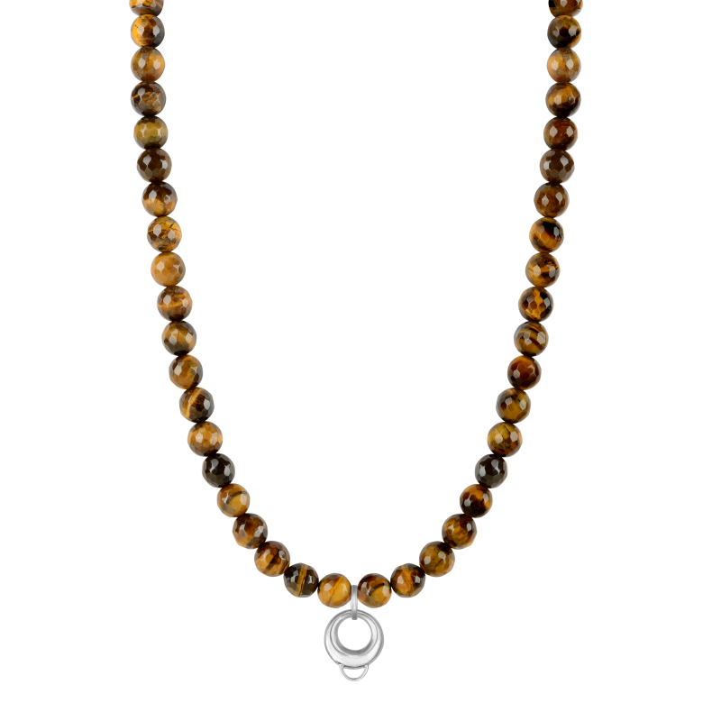 Tiger's eye 925 sterling silver charm necklace