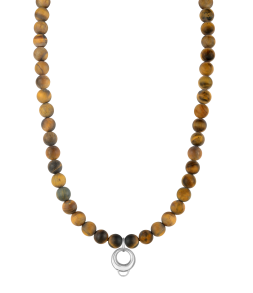 CHARM TIGER'S EYE NECKLACE - MEDIUM CHARM CARRIER WITHOUT STONE