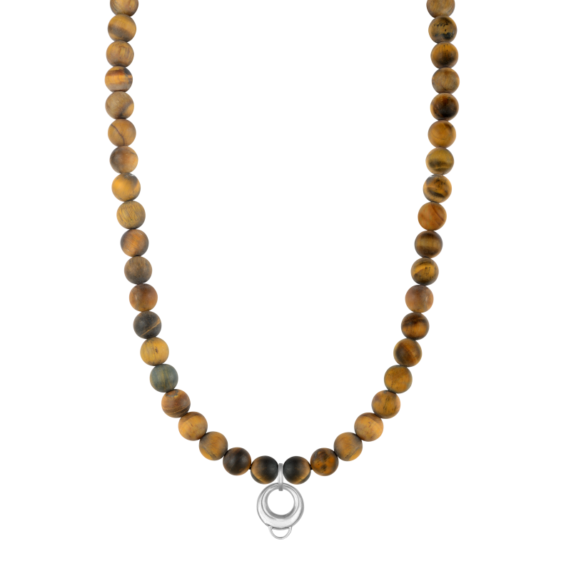 Tiger's eye 925 sterling silver charm necklace