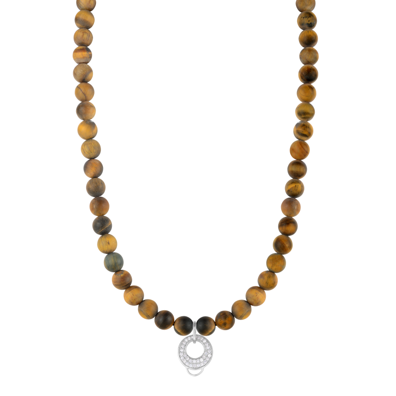 Tiger's eye 925 sterling silver charm necklace