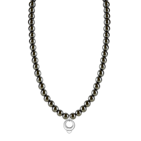 CHARM BLACK HAEMATITE NECKLACE - MEDIUM CHARM CARRIER WITHOUT STONE