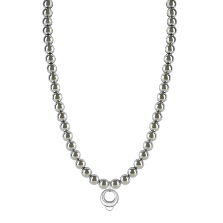 CHARM SILVER HAEMATITE NECKLACE - MEDIUM CHARM CARRIER WITHOUT STONE