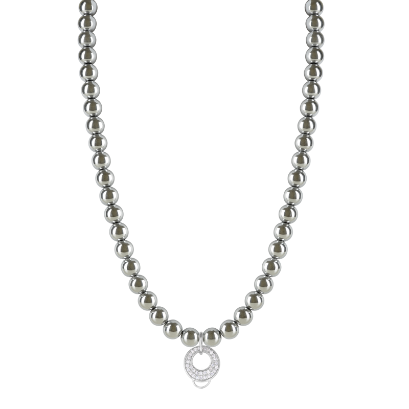 Silver haematite 925 sterling silver charm necklace