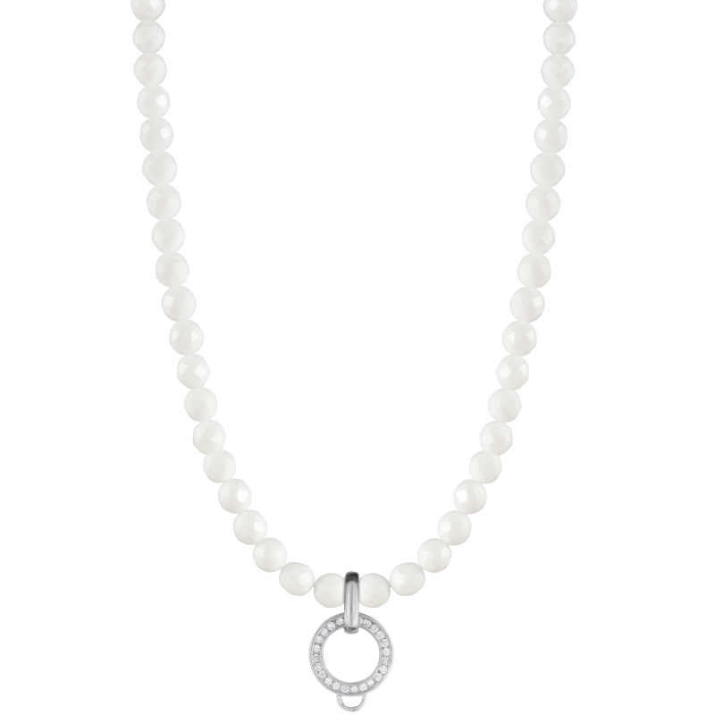 White agate 925 sterling silver charm necklace